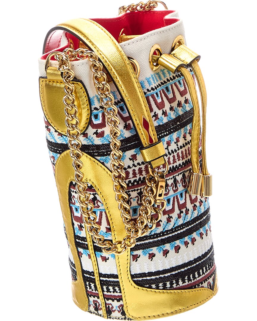 Christian Louboutin Canvas & Leather Bucket Bag