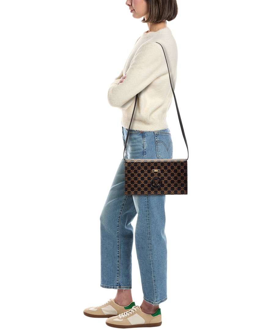 Valentino By Mario Valentino Lena Monogram Leather Shoulder Bag