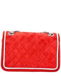 Chanel Chanel Red/Silver Suede Quilted Leather Reissue 2.55 Flap (Authentic Pre-Loved)