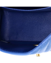 Chanel Chanel Blue Lambskin Chevron Quilted Leather Square Classic Single Flap, Never