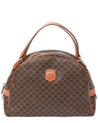 CELINE Celine Brown Macadam Coated Canvas Dome Bowler Bag (Authentic Pre-Loved)