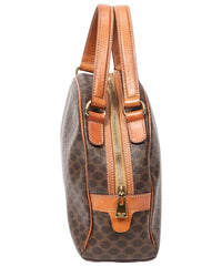 CELINE Celine Brown Macadam Coated Canvas Dome Bowler Bag (Authentic Pre-Loved)