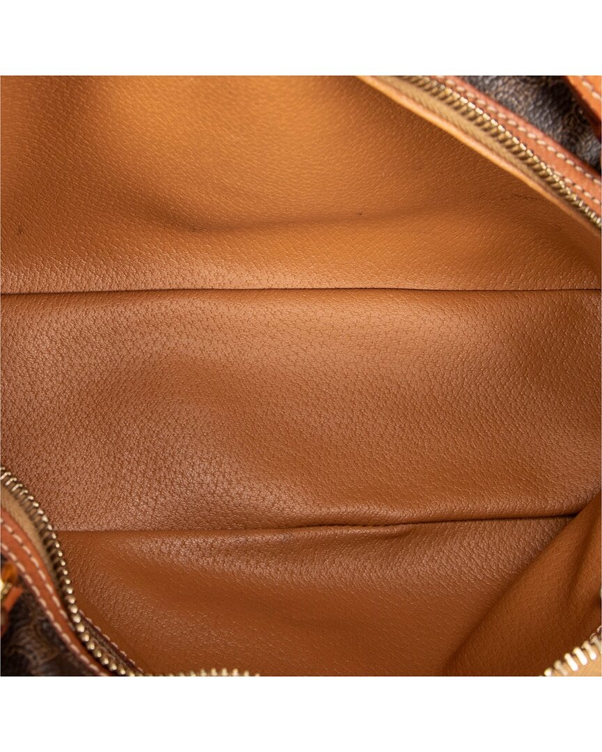 CELINE Celine Brown Macadam Coated Canvas Dome Bowler Bag (Authentic Pre-Loved)