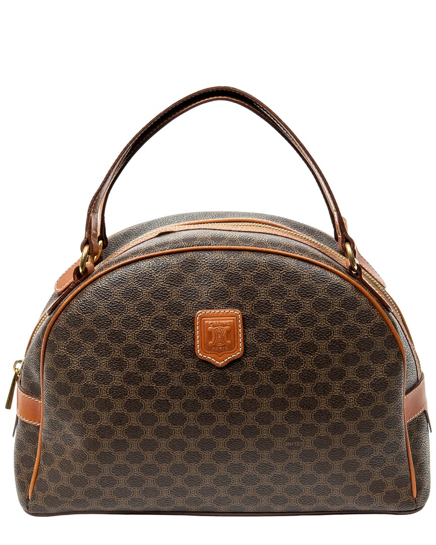 CELINE Celine Brown Macadam Coated Canvas Dome Top Handle (Authentic Pre-Loved)