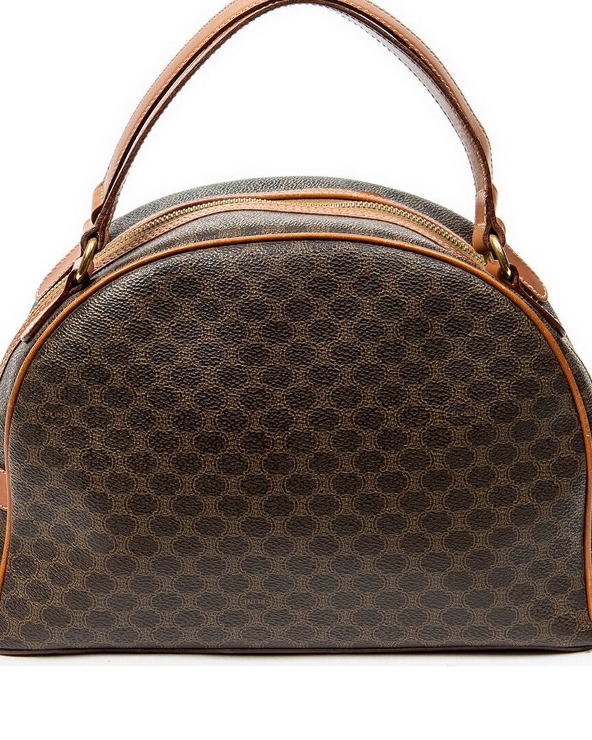 CELINE Celine Brown Macadam Coated Canvas Dome Top Handle (Authentic Pre-Loved)