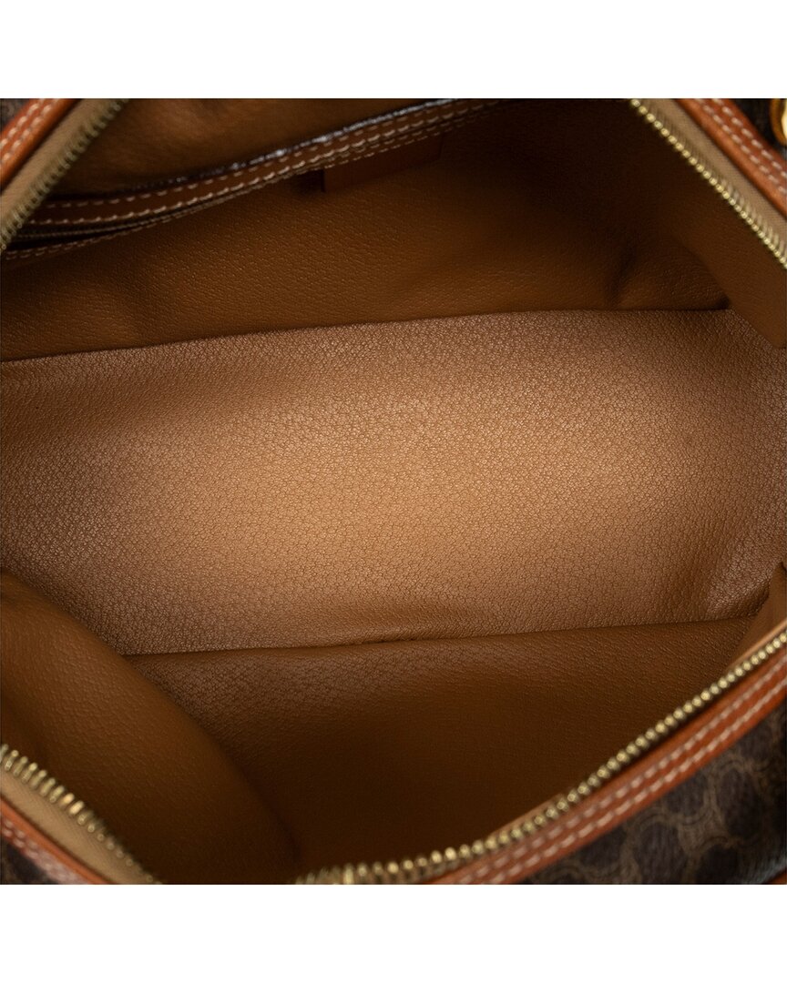 CELINE Celine Brown Macadam Coated Canvas Dome Top Handle (Authentic Pre-Loved)