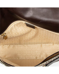CELINE Celine Dark Brown & Beige C Macadam Canvas Flap Shoulder (Authentic Pre-Loved)
