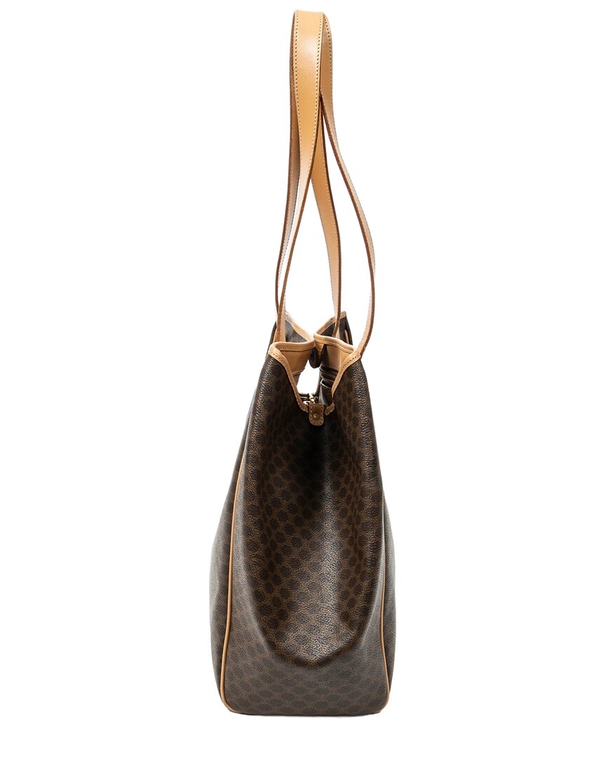 CELINE Celine Beige & Brown Macadam Coated Canvas Shopper Tote (Authentic Pre-Loved)