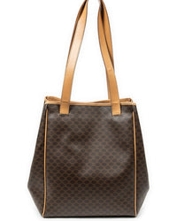 CELINE Celine Beige & Brown Macadam Coated Canvas Shopper Tote (Authentic Pre-Loved)
