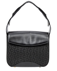 CELINE Celine Black C Macadam Canvas Square Flap Hobo (Authentic Pre-Loved)