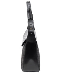 CELINE Celine Black C Macadam Canvas Square Flap Hobo (Authentic Pre-Loved)
