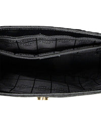 CELINE Celine Black C Macadam Canvas Square Flap Hobo (Authentic Pre-Loved)