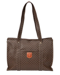CELINE Celine Brown Macadam Coated Canvas Square Zip Shopping Tote (Authentic Pre-