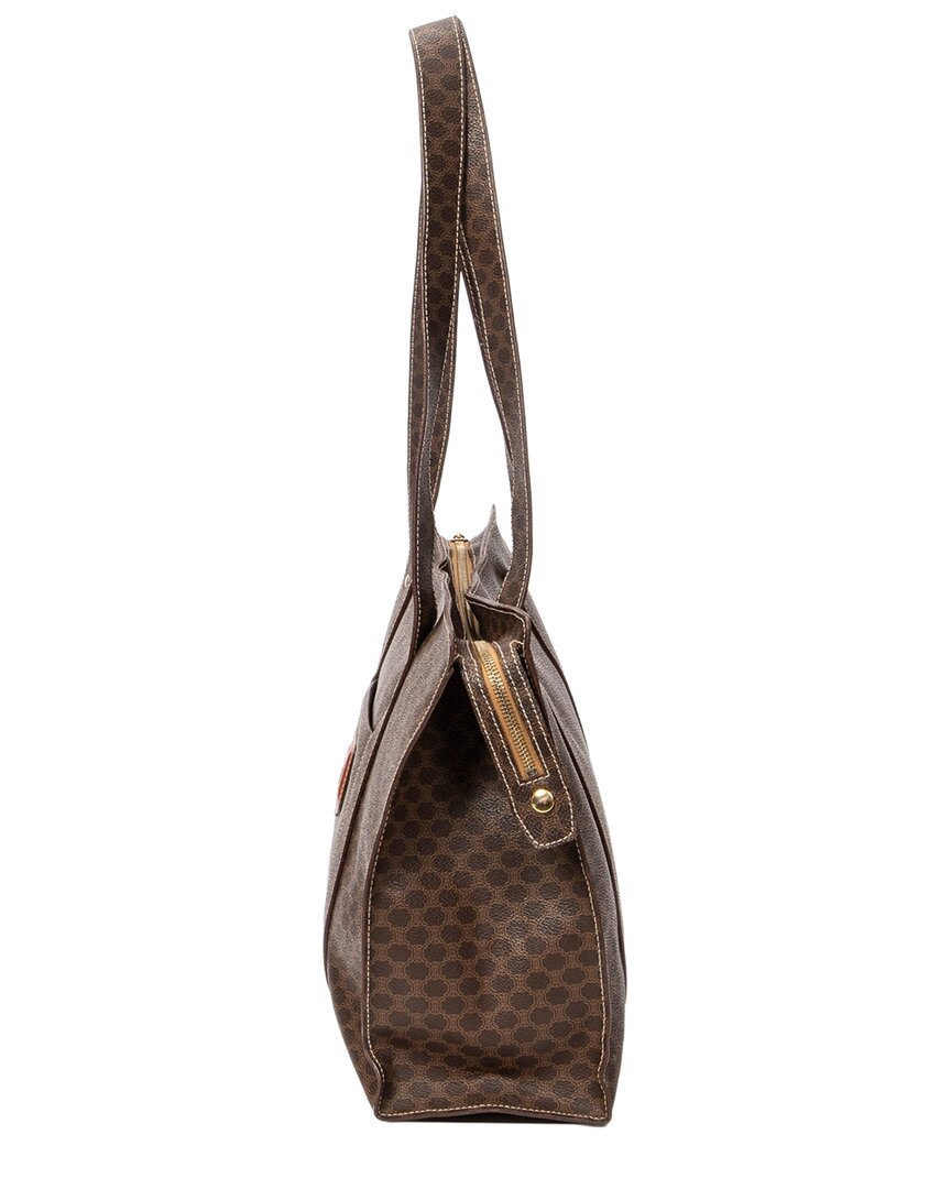 CELINE Celine Brown Macadam Coated Canvas Square Zip Shopping Tote (Authentic Pre-