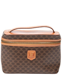 CELINE Celine Brown Macadam Coated Canvas Top Handle Toiletry Pouch (Authentic Pre-