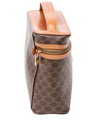 CELINE Celine Brown Macadam Coated Canvas Top Handle Toiletry Pouch (Authentic Pre-