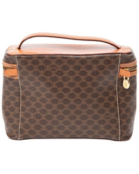 CELINE Celine Brown Macadam Coated Canvas Top Handle Toiletry Pouch (Authentic Pre-