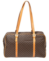 CELINE Celine Beige & Brown Macadam Coated Canvas Bowler (Authentic Pre-Loved)