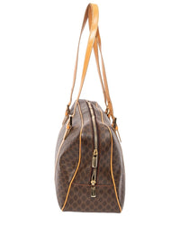 CELINE Celine Beige & Brown Macadam Coated Canvas Bowler (Authentic Pre-Loved)