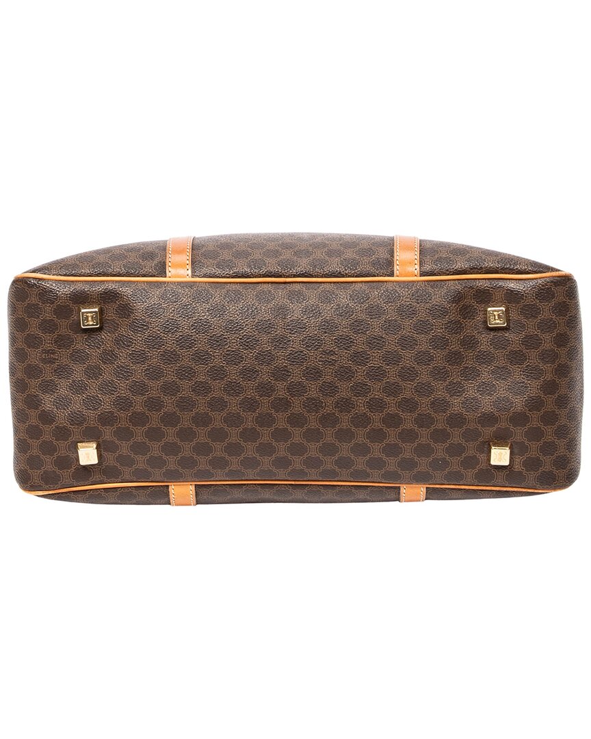 CELINE Celine Beige & Brown Macadam Coated Canvas Bowler (Authentic Pre-Loved)