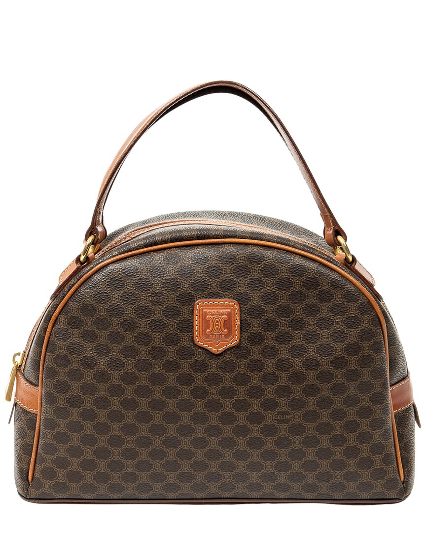 CELINE Celine Brown Macadam Coated Canvas Dome Tote (Authentic Pre-Loved)