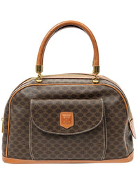 CELINE Celine Brown Macadam Coated Canvas Front Pocket Dome Bag (Authentic Pre-Loved)