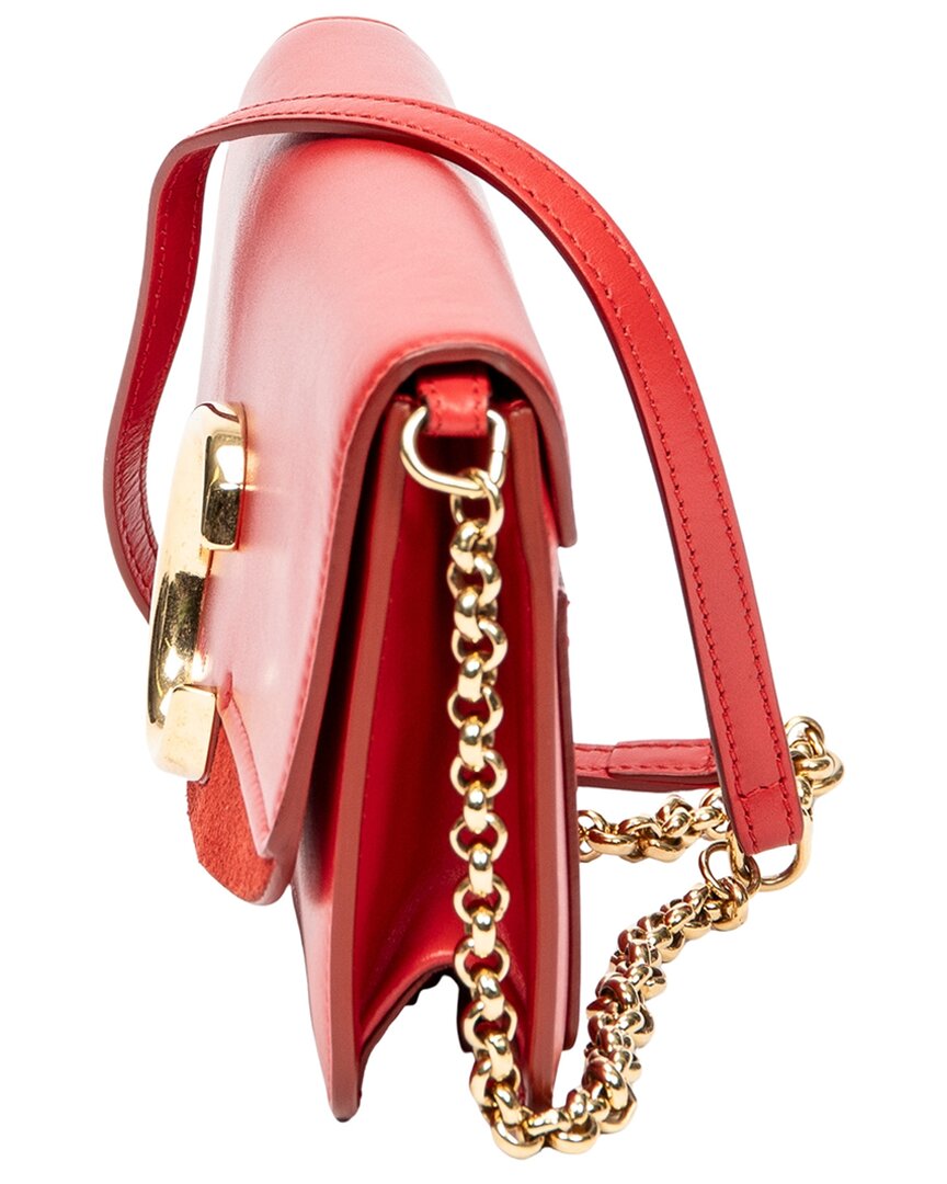 Chloé Chloé Red Calfskin Leather C Chain Clutch (Authentic Pre-Loved)