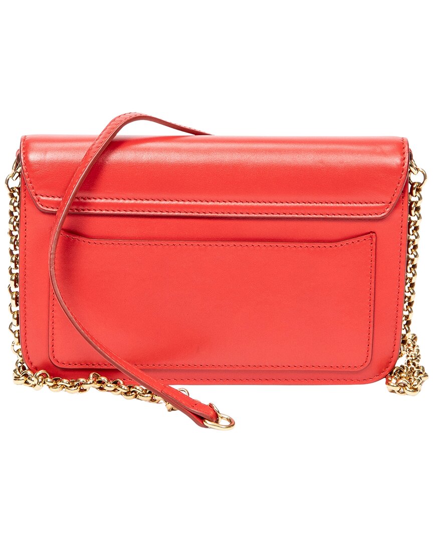 Chloé Chloé Red Calfskin Leather C Chain Clutch (Authentic Pre-Loved)
