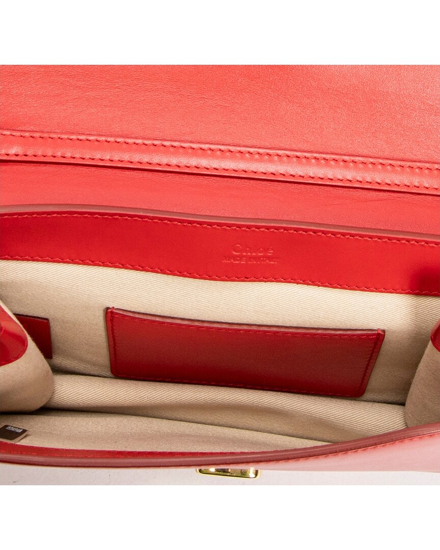 Chloé Chloé Red Calfskin Leather C Chain Clutch (Authentic Pre-Loved)