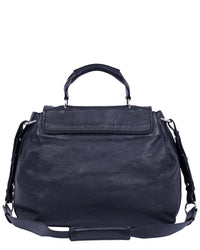 Chloé Chloé Dark Blue Calfskin Grained Leather Elsie Satchel (Authentic Pre-Loved)