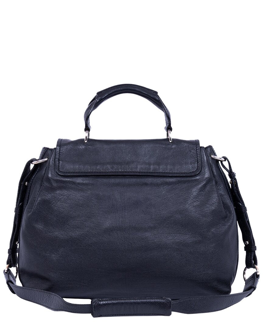 Chloé Chloé Dark Blue Calfskin Grained Leather Elsie Satchel (Authentic Pre-Loved)