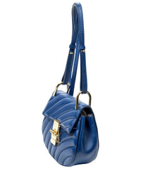 Chloé Chloé Blue Quilted Calfskin Leather Mini Drew Bijou (Authentic Pre-Loved)