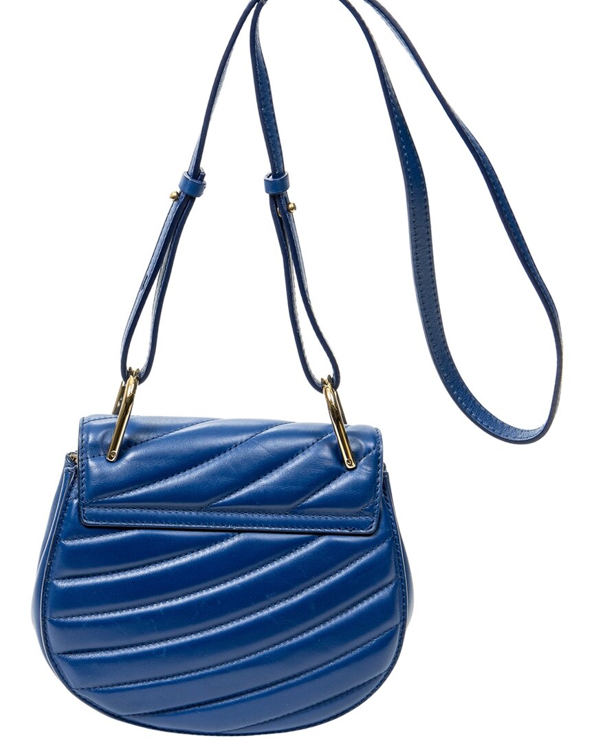 Chloé Chloé Blue Quilted Calfskin Leather Mini Drew Bijou (Authentic Pre-Loved)