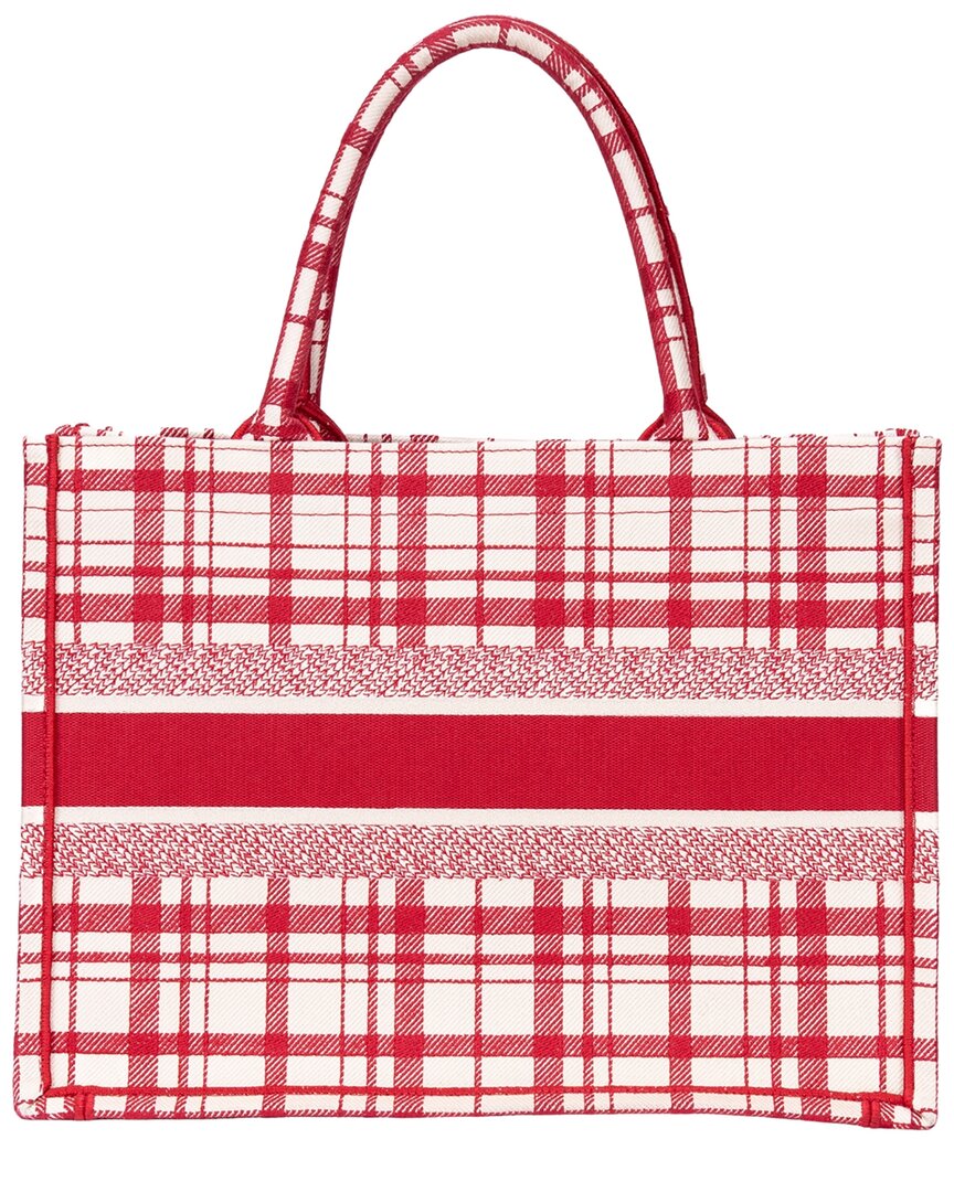 Dior Dior Red Oblique Jacquard Canvas Book Tote, Never Carried (Authentic Pre-