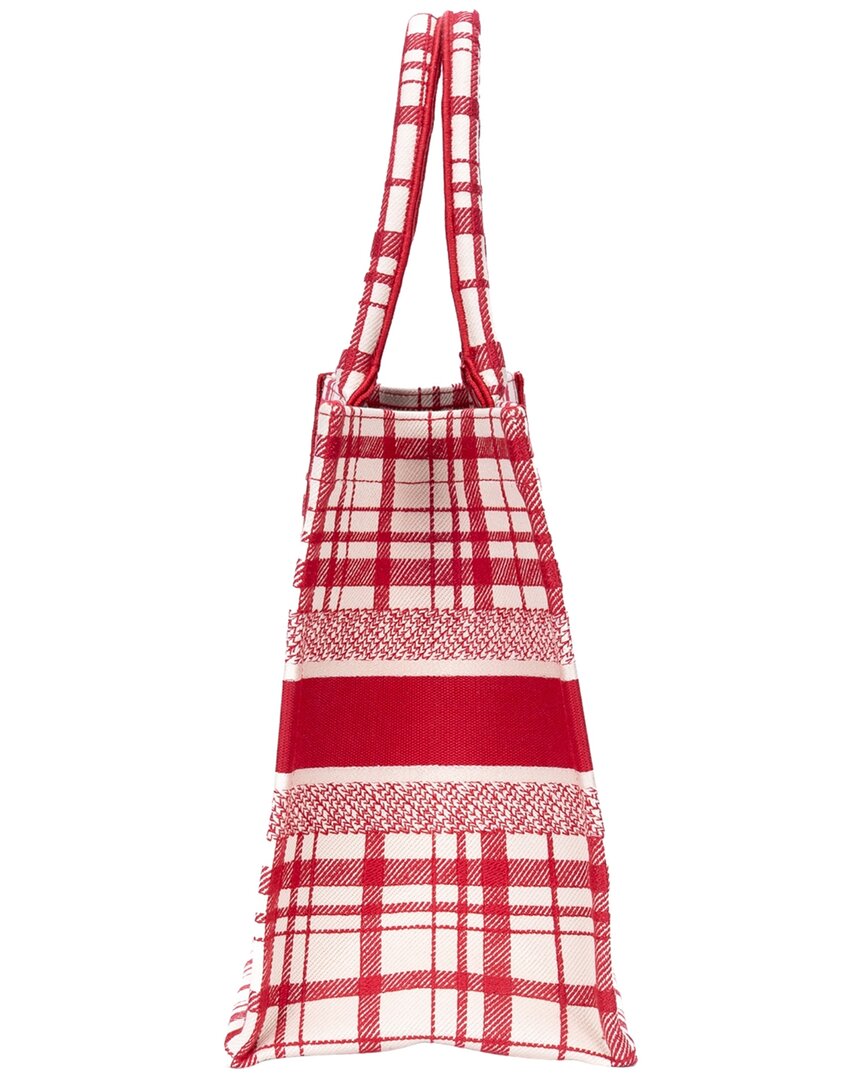 Dior Dior Red Oblique Jacquard Canvas Book Tote, Never Carried (Authentic Pre-
