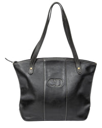 Dior Dior Black Calfskin Leather Cd Zip Shopping Tote (Authentic Pre-Loved)