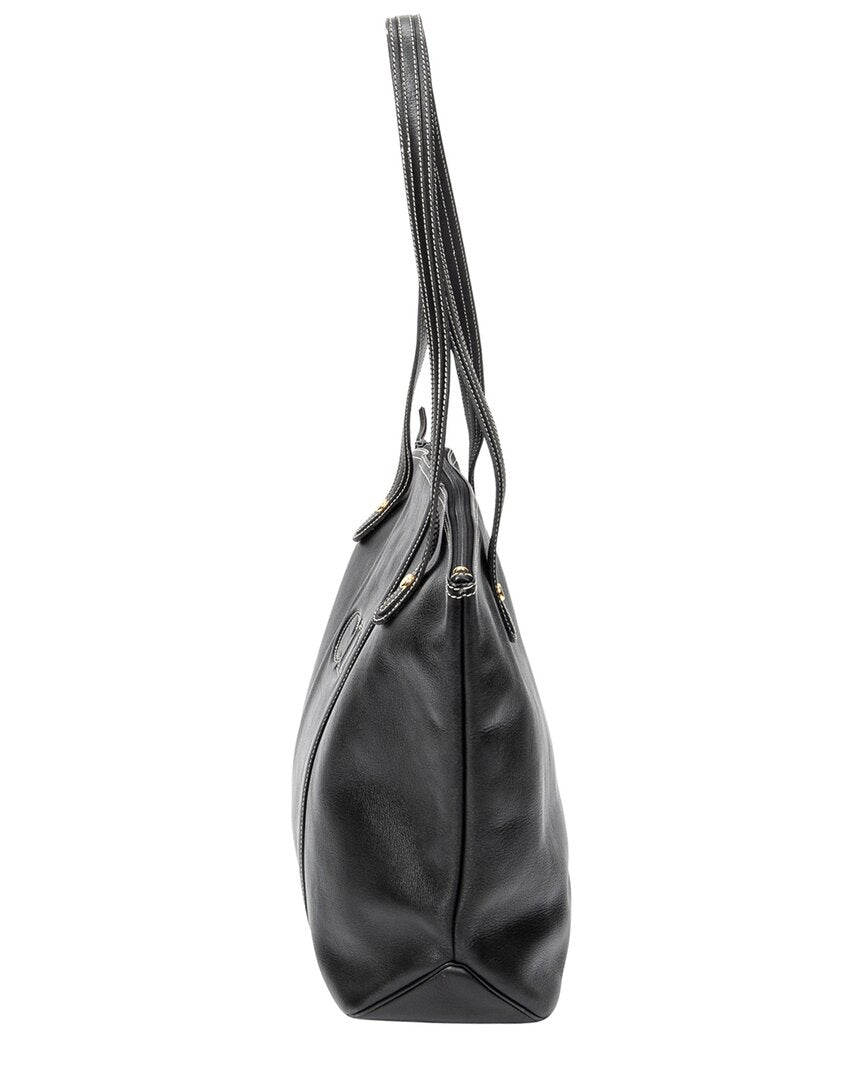 Dior Dior Black Calfskin Leather Cd Zip Shopping Tote (Authentic Pre-Loved)