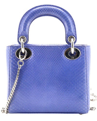 Dior Dior Blue Python Skin Leather Lady Dior Chain (Authentic Pre-Loved)
