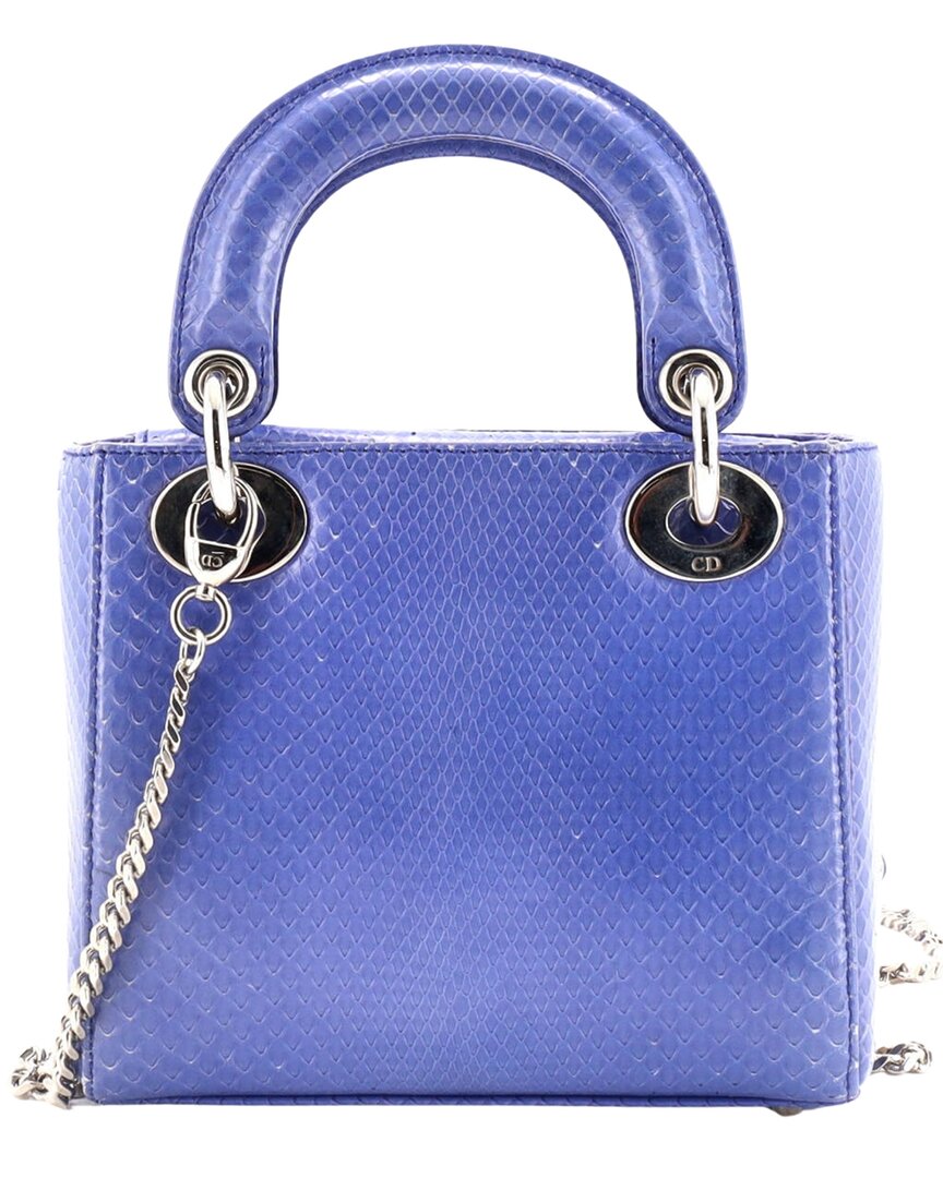 Dior Dior Blue Python Skin Leather Lady Dior Chain (Authentic Pre-Loved)