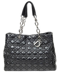 Dior Dior Black Cannage Lambskin Leather Large Soft Lady Dior Tote (Authentic Pre-
