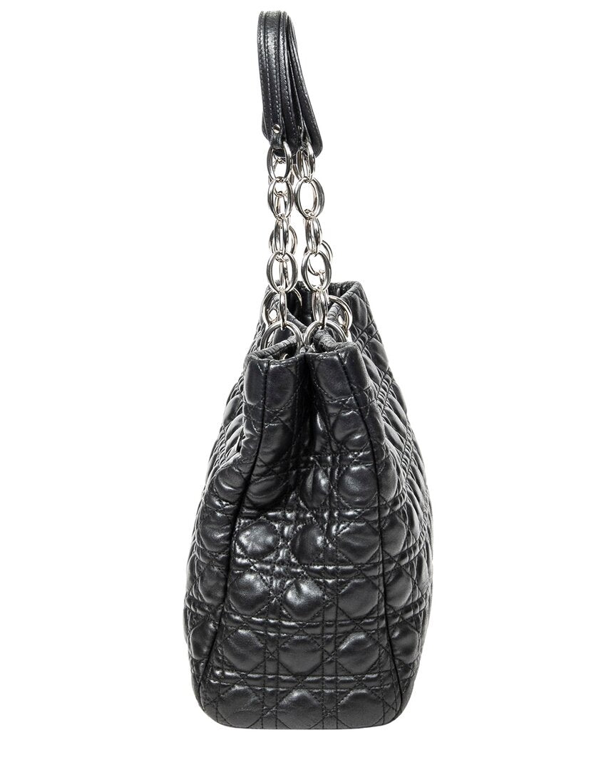 Dior Dior Black Cannage Lambskin Leather Large Soft Lady Dior Tote (Authentic Pre-
