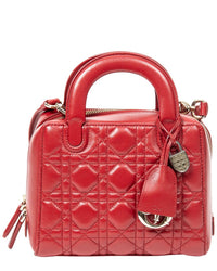 Dior Dior Red Cannage Lambskin Leather Lily Tote, Never Carried (Authentic Pre-
