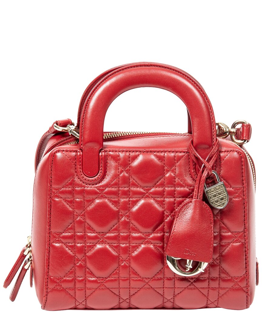 Dior Dior Red Cannage Lambskin Leather Lily Tote, Never Carried (Authentic Pre-