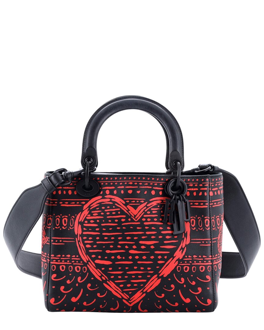 Dior Dior Black & Red Painted Calfskin Leather Ltd. Ed. Playing Cards Painted Lady