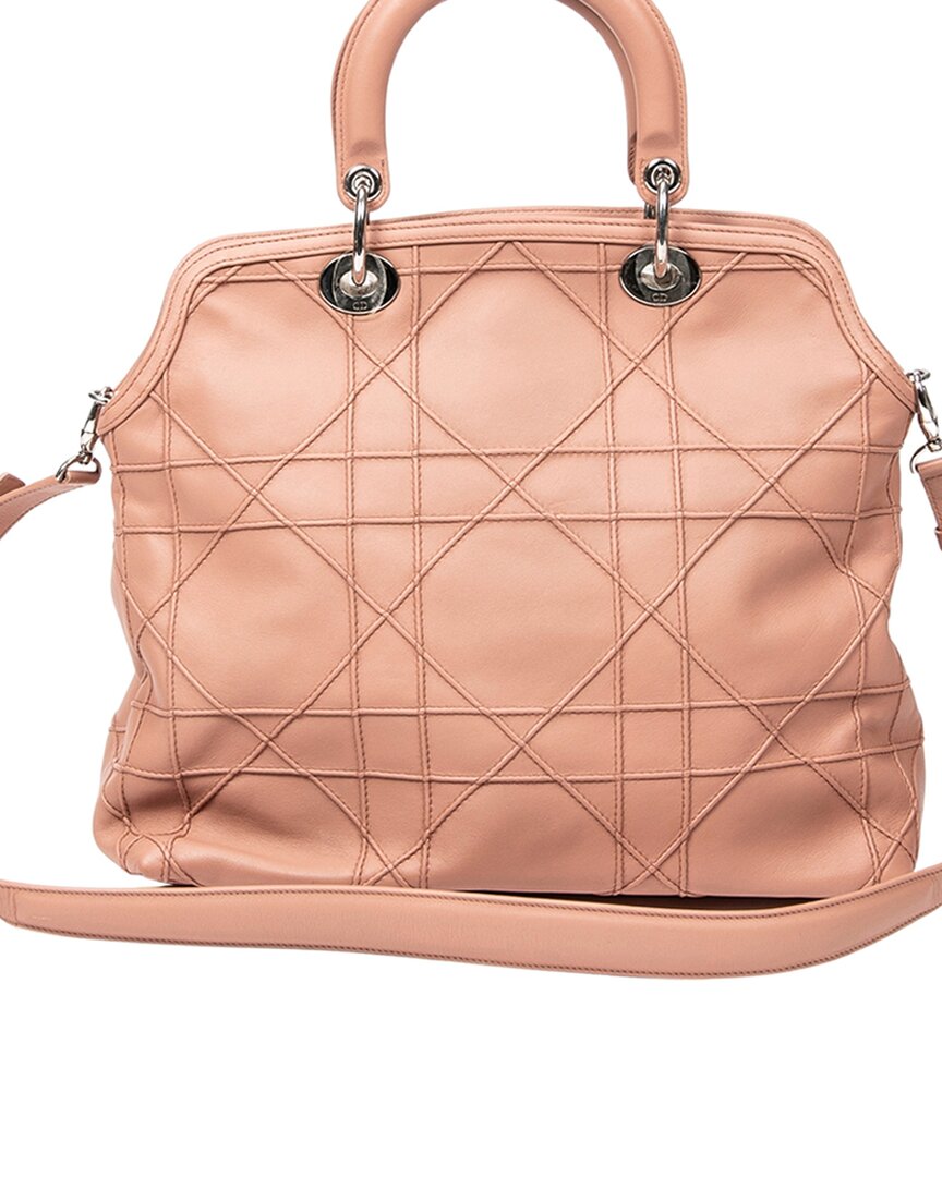 Dior Dior Light Pink Cannage Quilted Leather Medium Granville Tote (Authentic Pre-