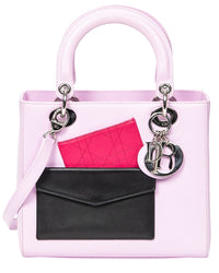 Dior Dior Pink Smooth Leather Medium Pockets Lady Dior Zip, Never Carried  (Authentic