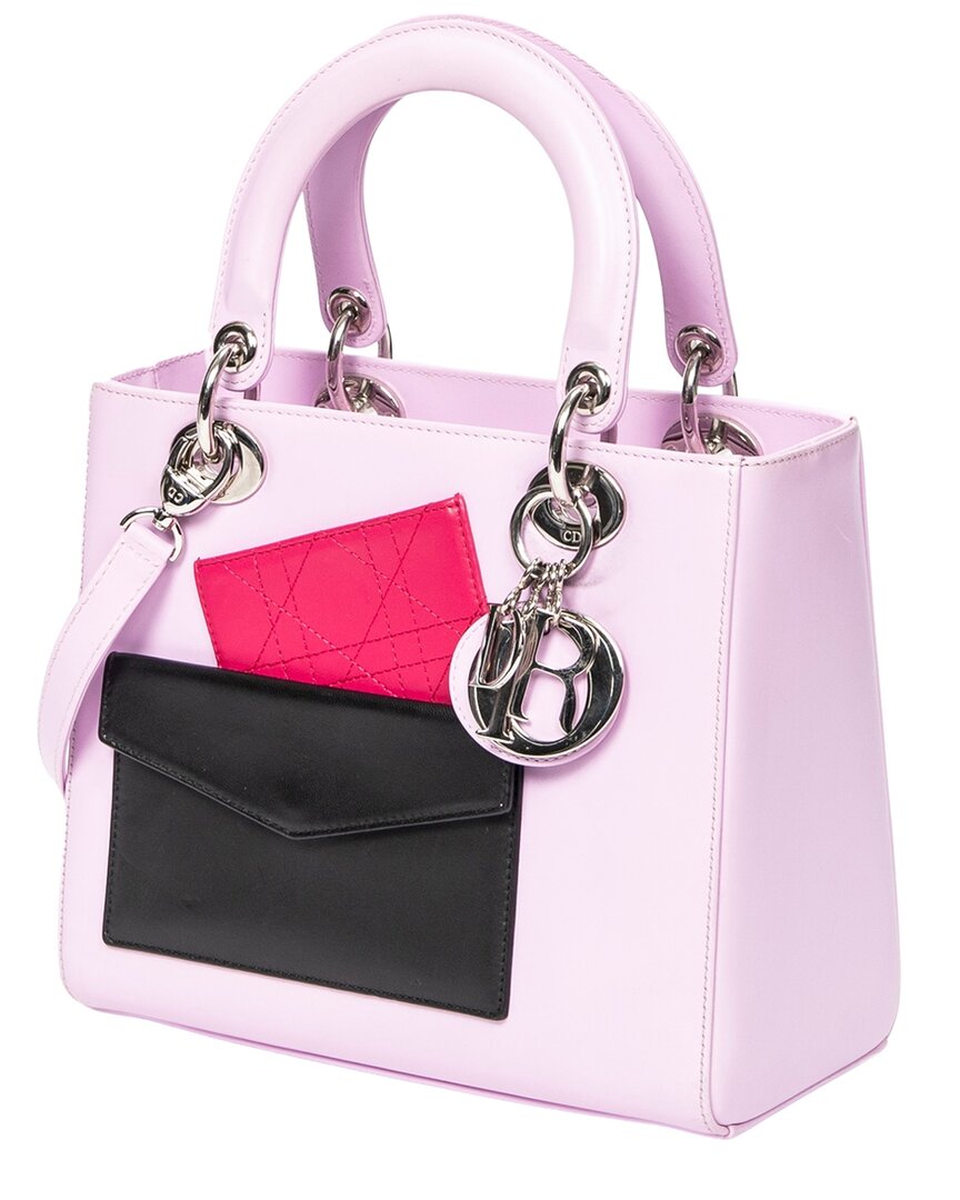 Dior Dior Pink Smooth Leather Medium Pockets Lady Dior Zip, Never Carried  (Authentic