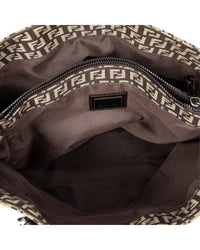 FENDI Fendi Brown Zucchino Canvas Small Square Shopping Tote (Authentic Pre-Loved)