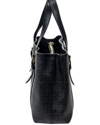 FENDI Fendi Black Zucchino Spalmati Coated Canvas Square Open Tote (Authentic Pre-