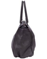 Gucci Gucci Dark Brown Calfskin Grained Leather D-Ring Abbey Zip Tote (Authentic